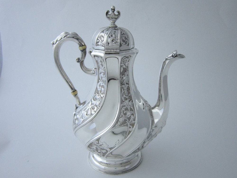 Antique Victorian Sterling Silver Coffee Pot - 1900 View IV