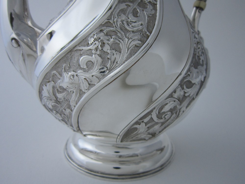 Antique Victorian Sterling Silver Coffee Pot - 1900 View VII