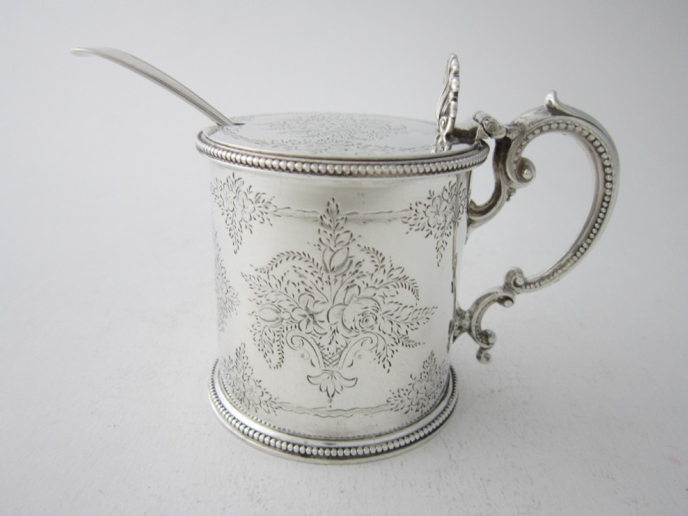 Antique Victorian Sterling Silver Mustard Pot - 1873