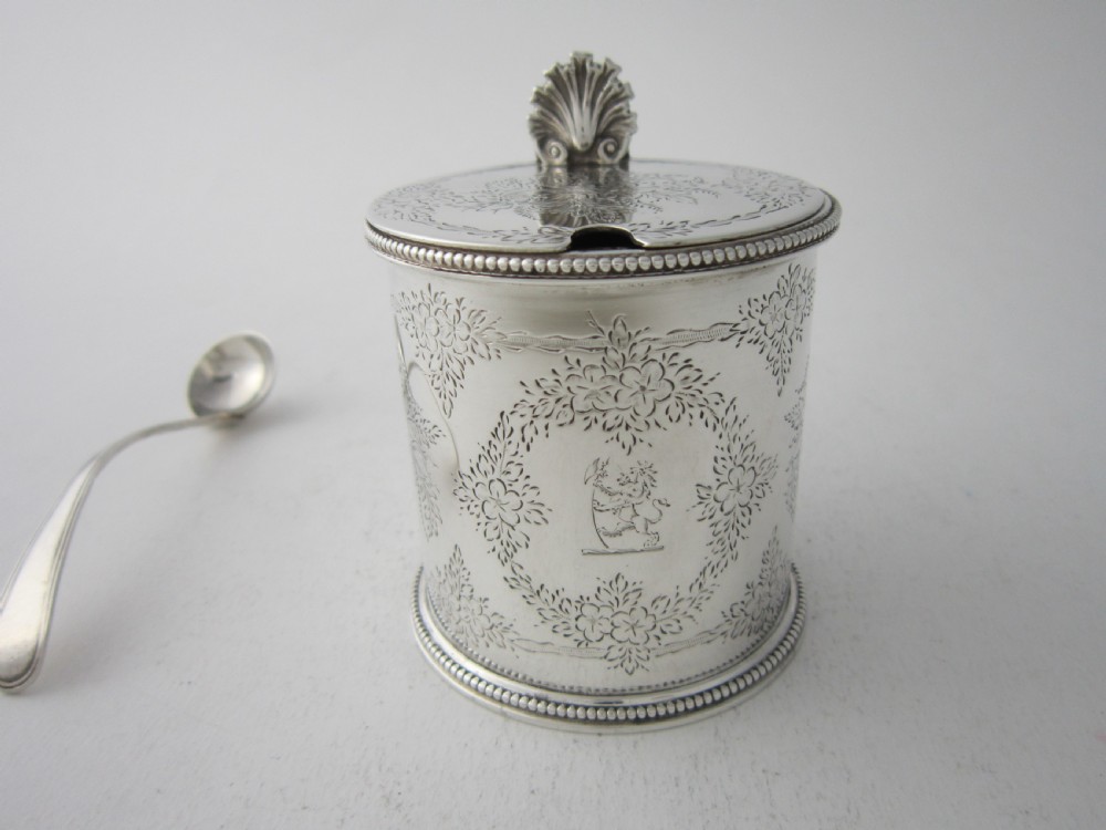 Antique Victorian Sterling Silver Mustard Pot - 1873 View II