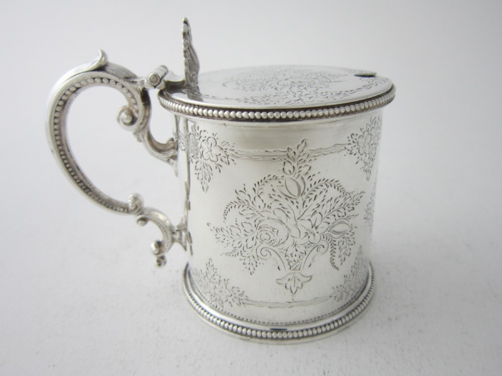 Antique Victorian Sterling Silver Mustard Pot - 1873 View III
