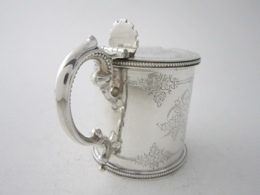 Antique Victorian Sterling Silver Mustard Pot - 1873 View IV