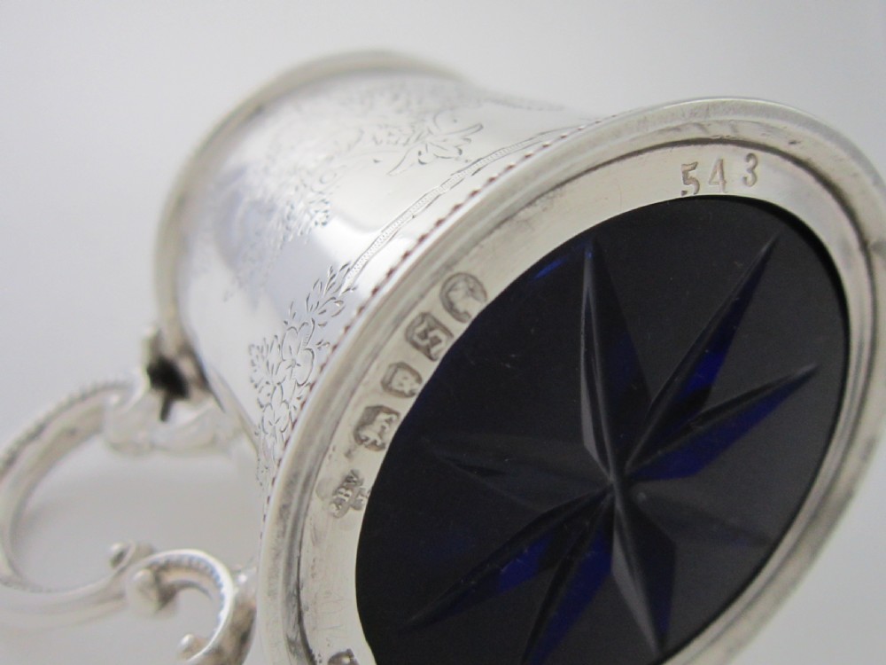 Antique Victorian Sterling Silver Mustard Pot - 1873 View VII