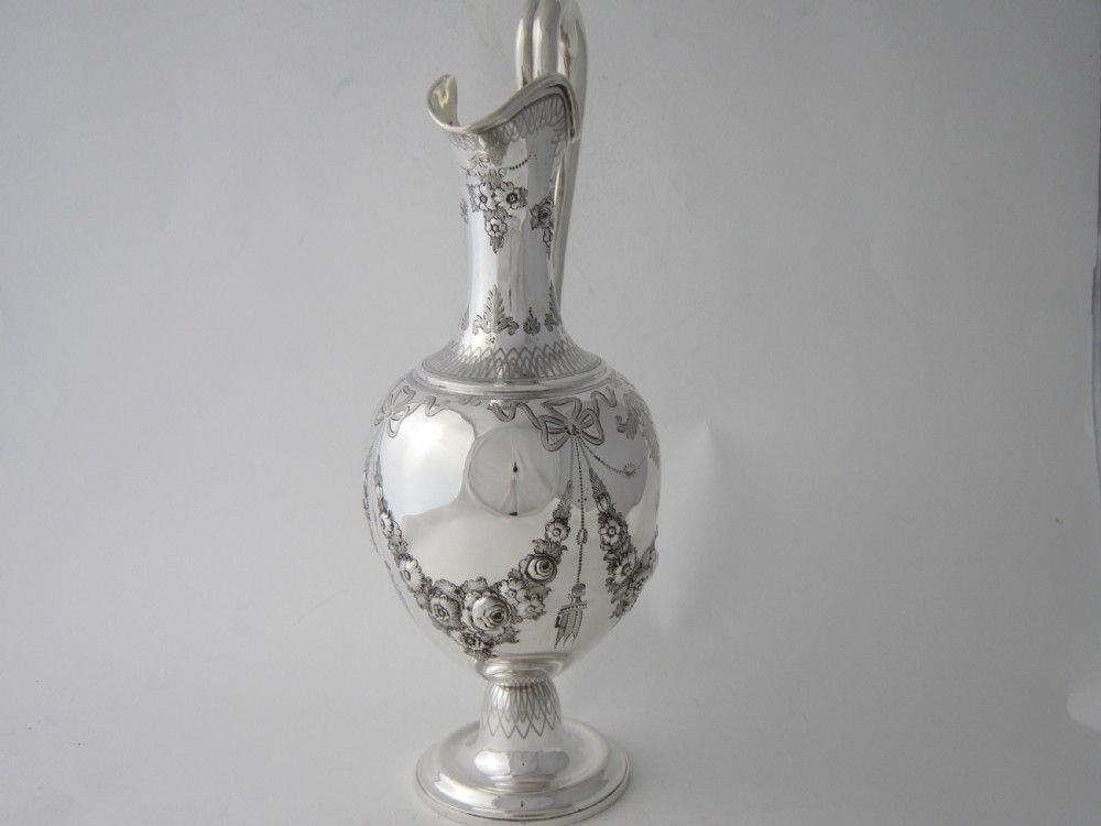 Antique Victorian Sterling Silver Wine Ewer - 1873 View II