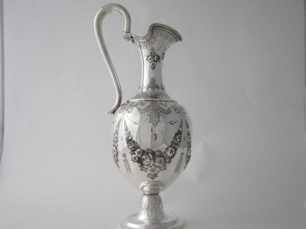Antique Victorian Sterling Silver Wine Ewer - 1873 View III