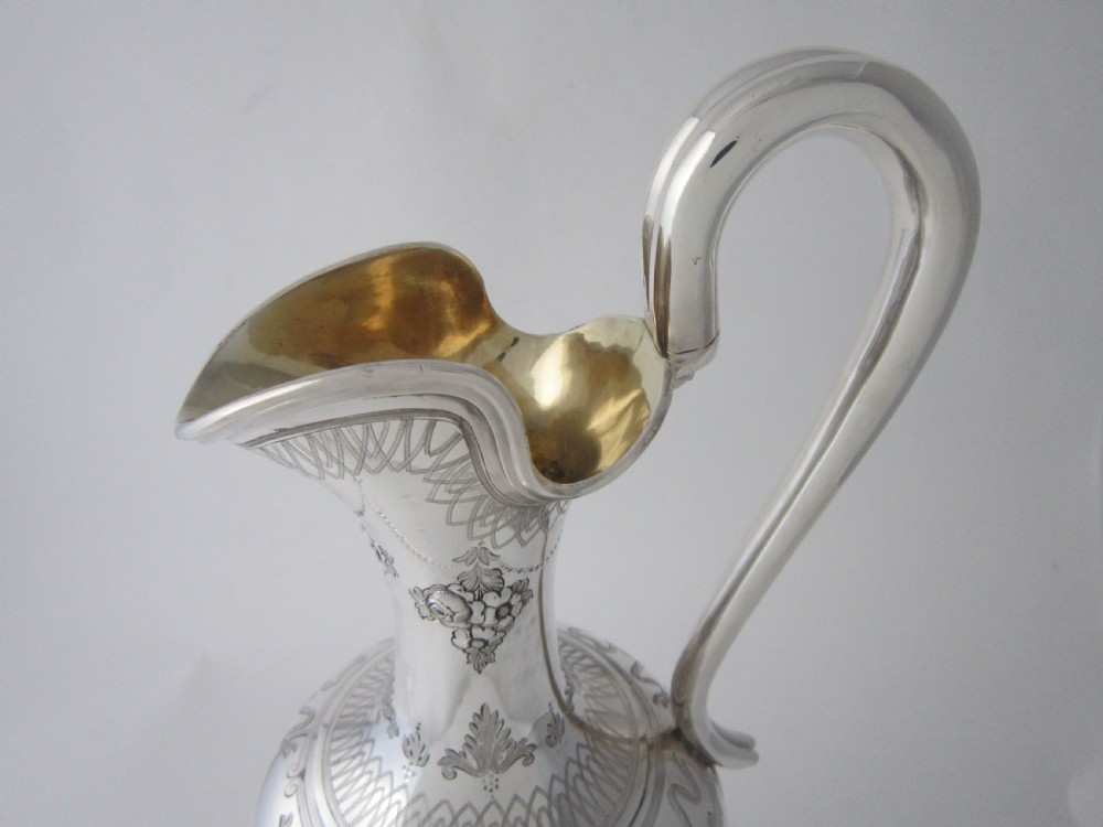 Antique Victorian Sterling Silver Wine Ewer - 1873 View IV
