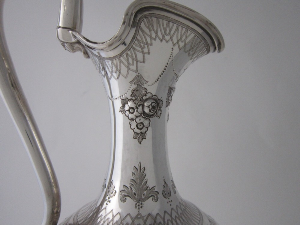 Antique Victorian Sterling Silver Wine Ewer - 1873 View V