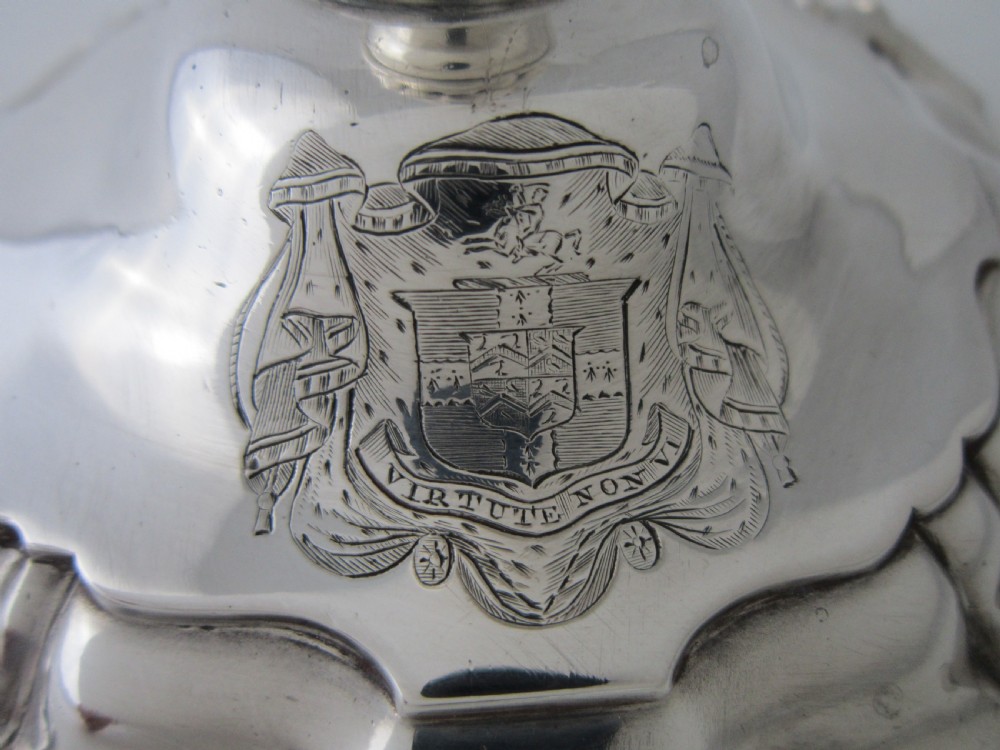 Pair of Cast Antique William IV Sterling Silver Candlesticks - 1832 View VIII