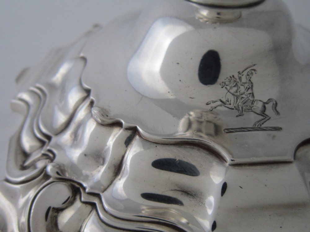 Pair of Cast Antique William IV Sterling Silver Candlesticks - 1832 View IX
