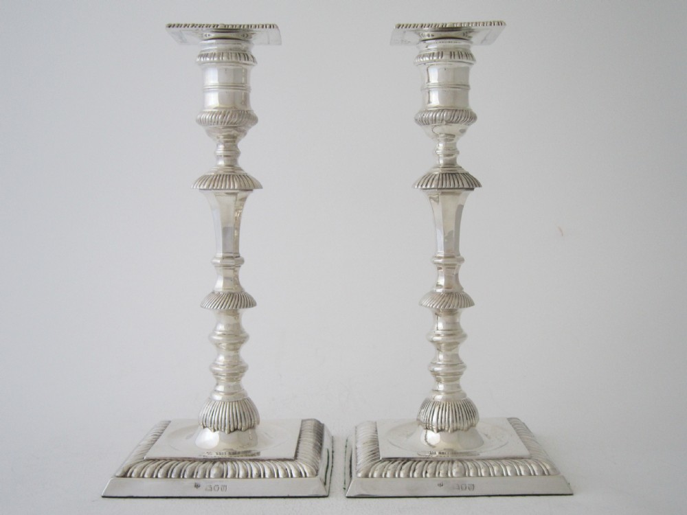 Antique Victorian Sterling Silver Candlesticks - 1891