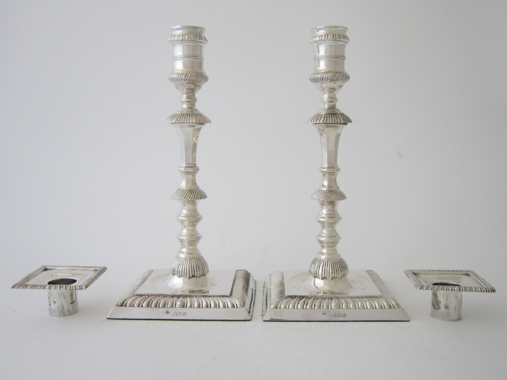 Antique Victorian Sterling Silver Candlesticks - 1891 View II