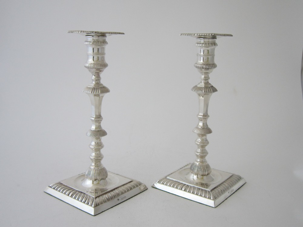 Antique Victorian Sterling Silver Candlesticks - 1891 View III