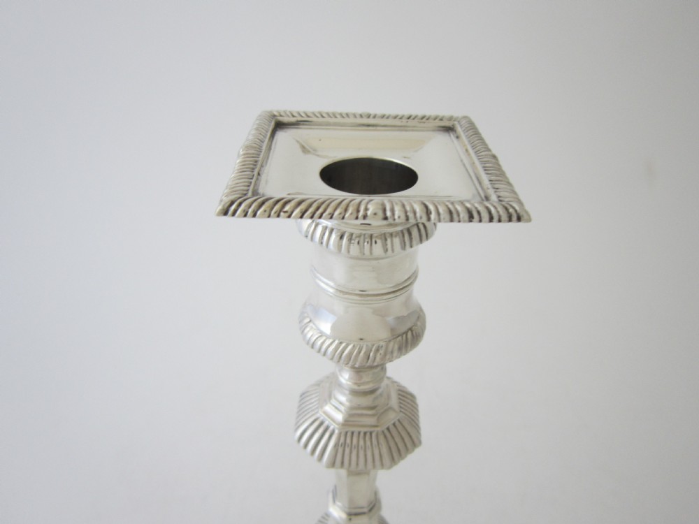Antique Victorian Sterling Silver Candlesticks - 1891 View IV
