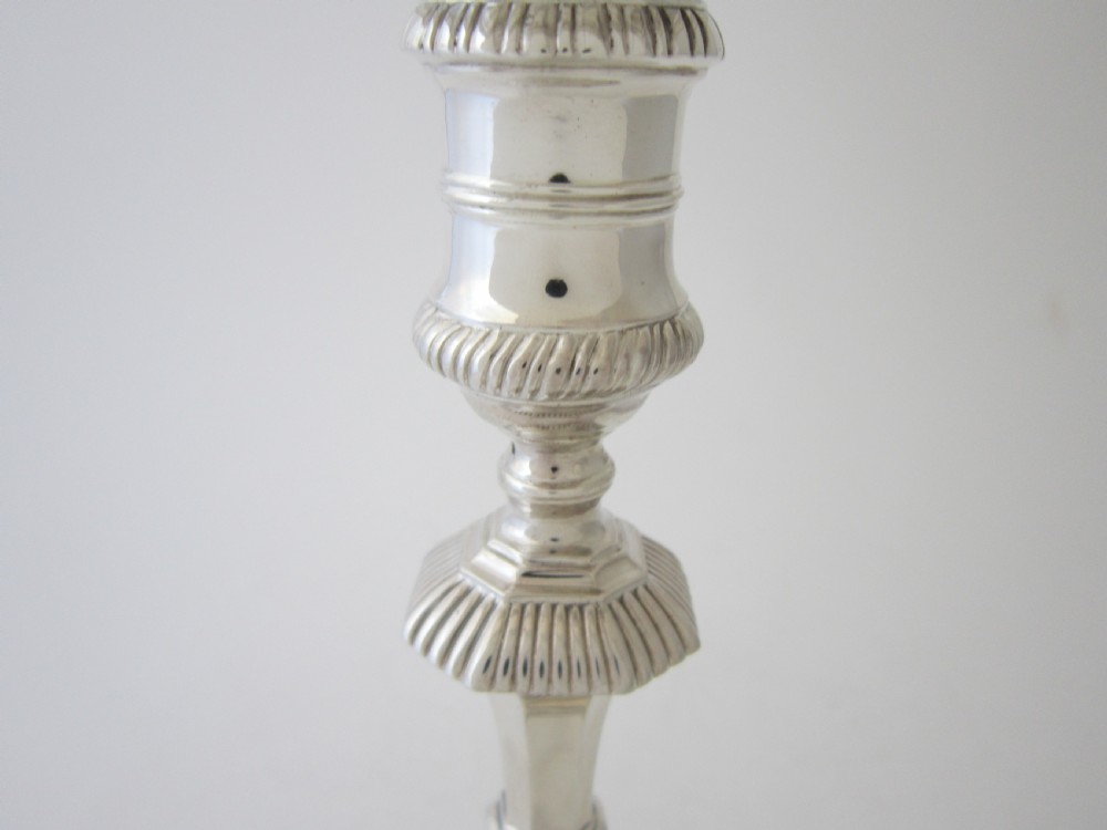Antique Victorian Sterling Silver Candlesticks - 1891 View V