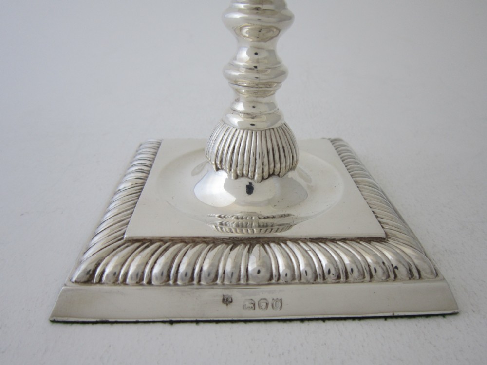 Antique Victorian Sterling Silver Candlesticks - 1891 View VII