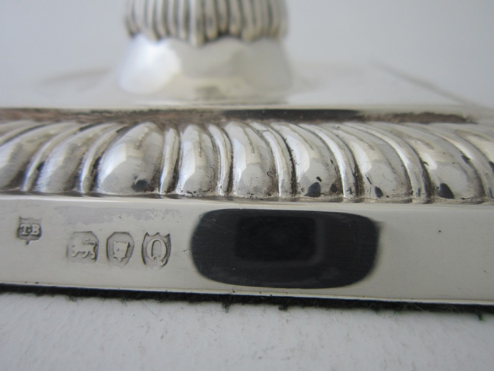 Antique Victorian Sterling Silver Candlesticks - 1891 View IX