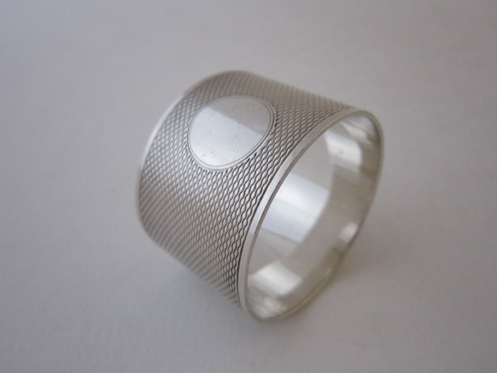 Antique George VI Sterling Silver Napkin Ring - 1936