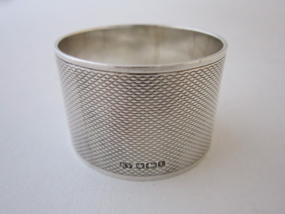 Antique George VI Sterling Silver Napkin Ring - 1936 View III