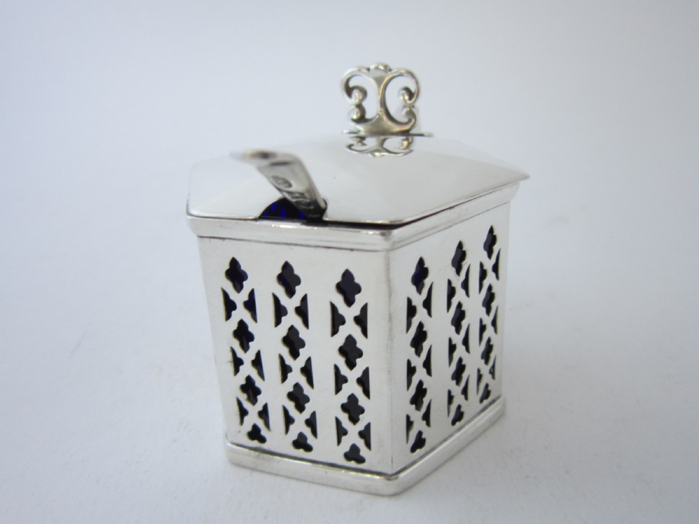 Antique Victorian Sterling Silver Mustard Pot - 1847 View II