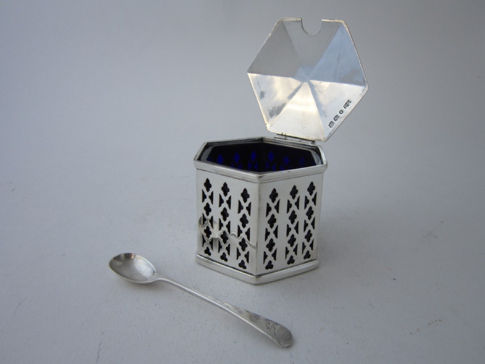 Antique Victorian Sterling Silver Mustard Pot - 1847 View IV