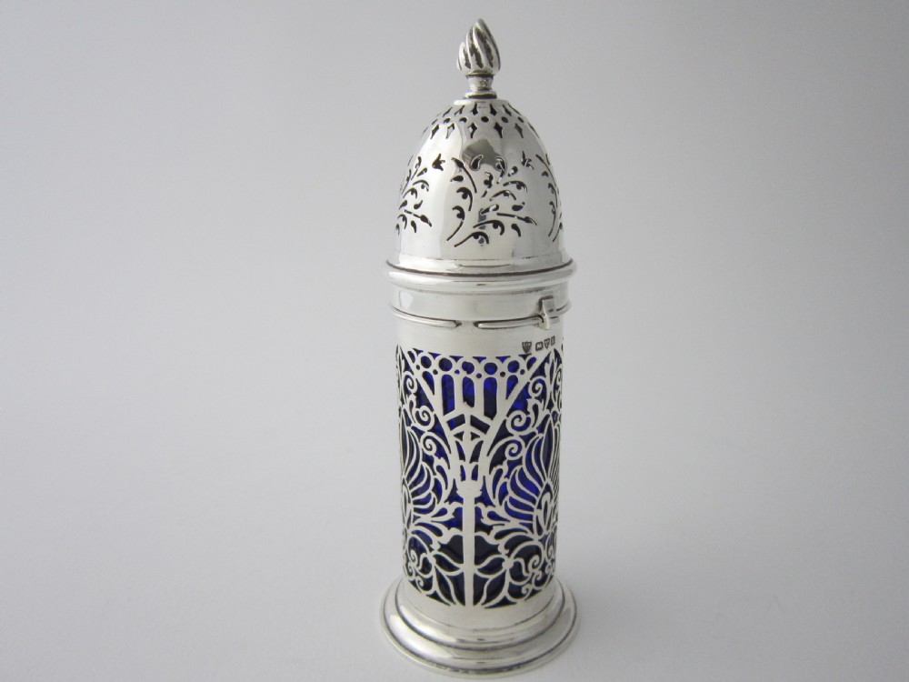 Chester Antique Edwardian Sterling Silver Sugar Caster - 1906 View IV