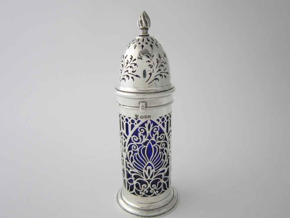 Chester Antique Edwardian Sterling Silver Sugar Caster - 1906 View V