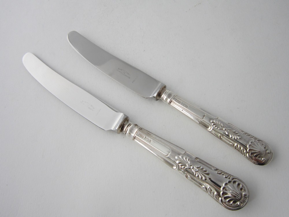 Antique Victorian Sterling Silver Canteen of Kings Pattern Cutlery View V