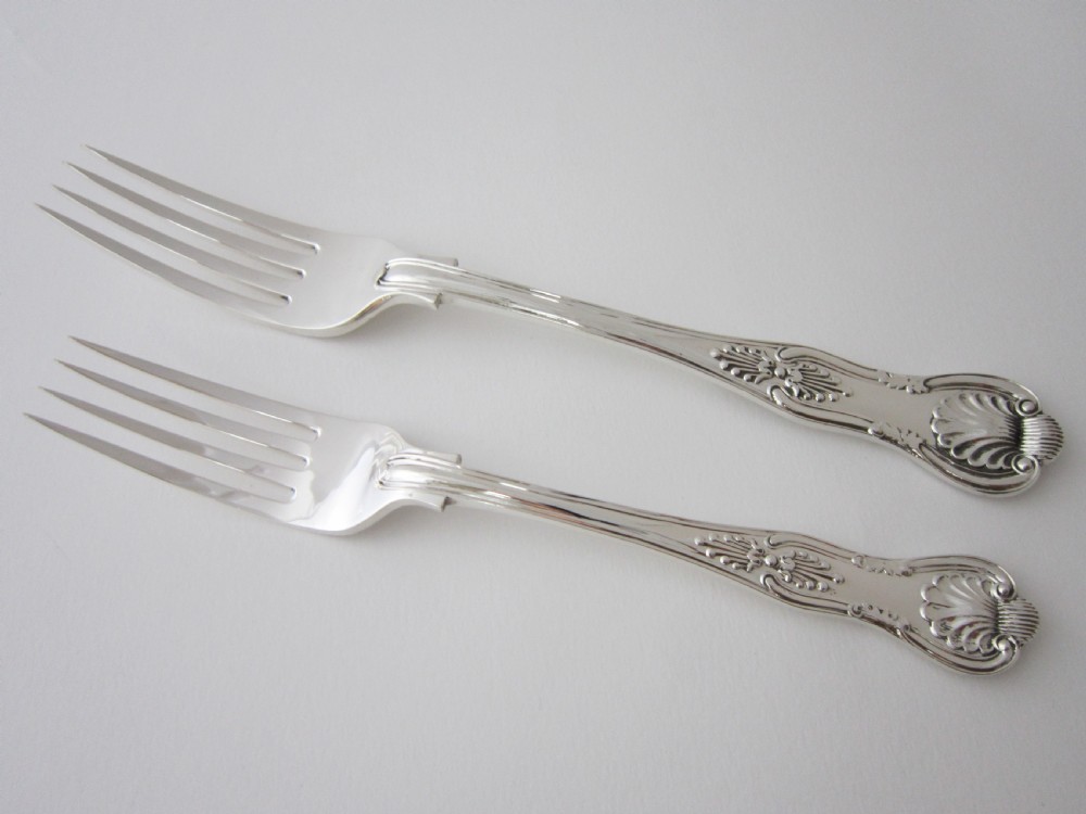 Antique Victorian Sterling Silver Canteen of Kings Pattern Cutlery View XII