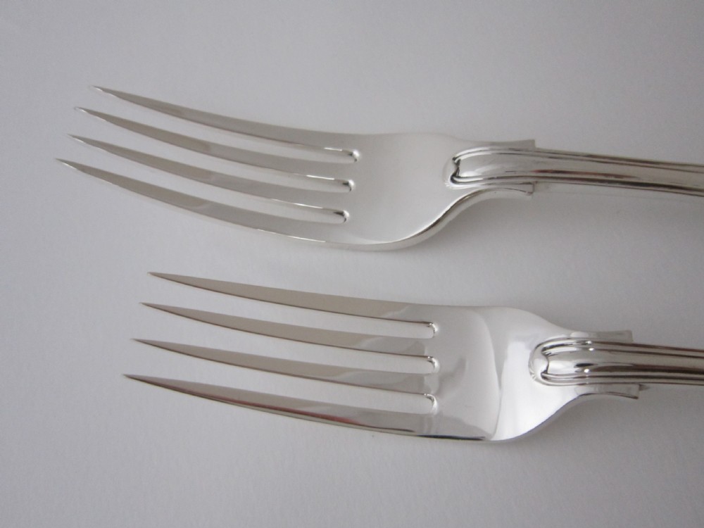Antique Victorian Sterling Silver Canteen of Kings Pattern Cutlery View XIII
