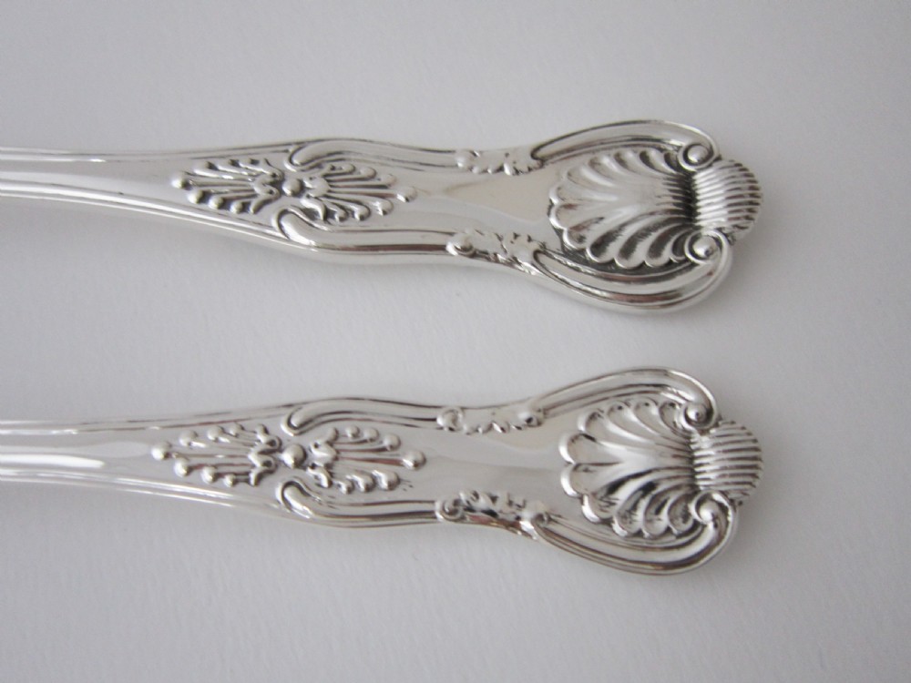 Antique Victorian Sterling Silver Canteen of Kings Pattern Cutlery View XIV