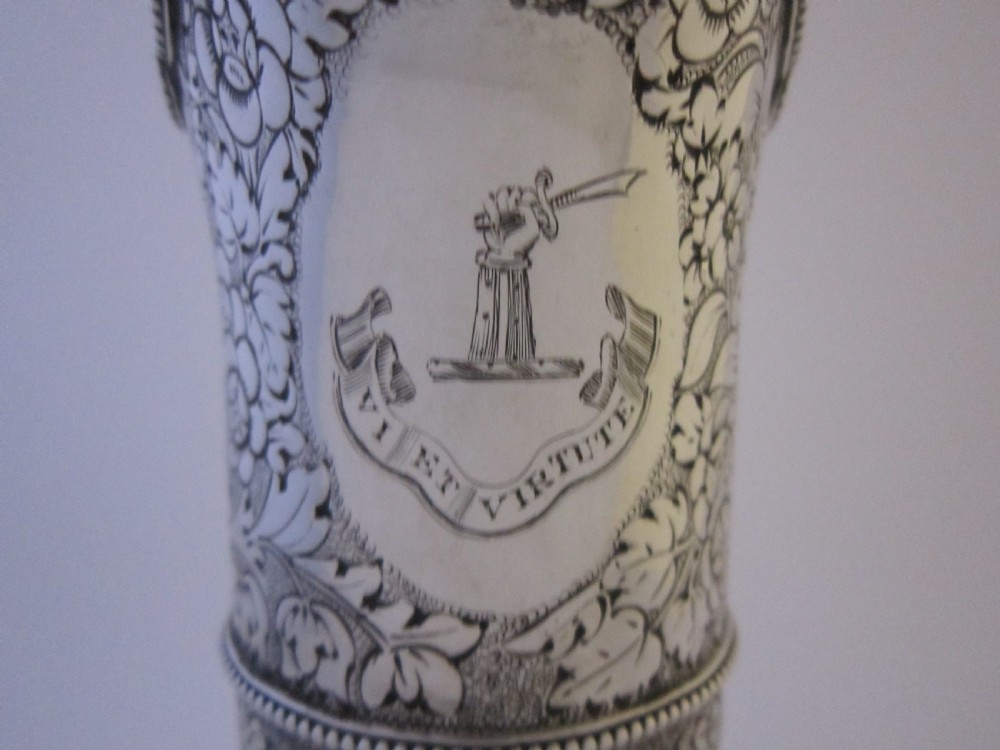 Antique Victorian Sterling Silver & Glass Claret Jug - 1887 View VIII