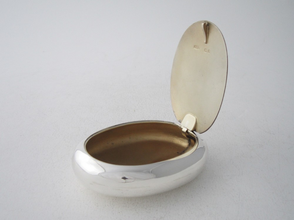 Antique Edwardian Sterling Silver Oval Box - 1907