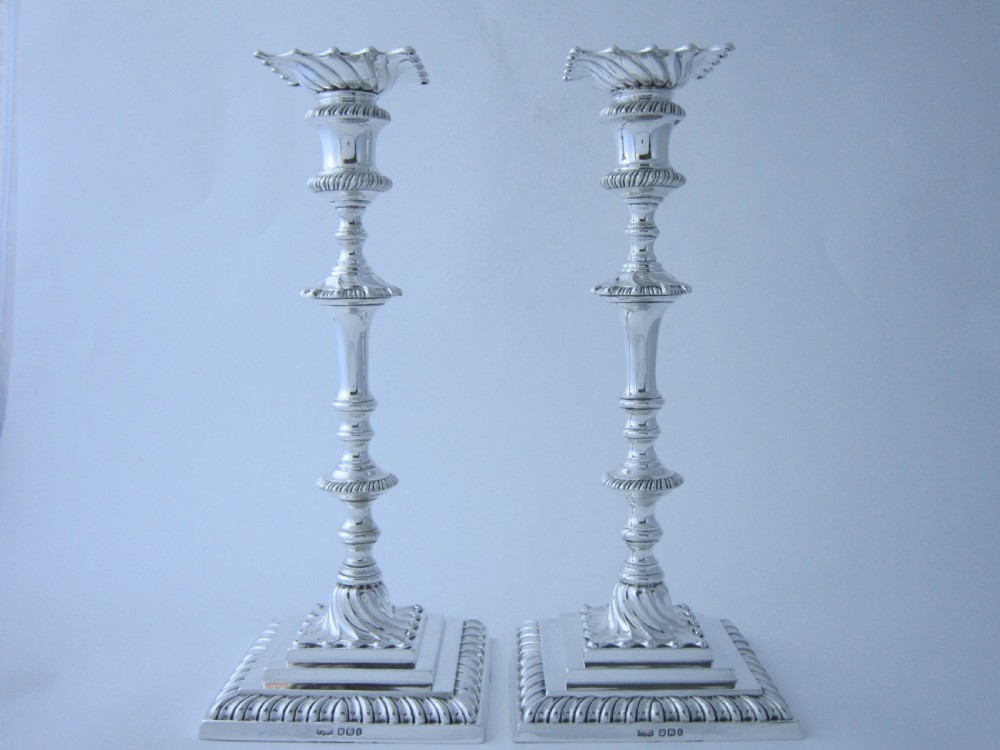 Antique Victorian Sterling Silver Candlesticks - 1897