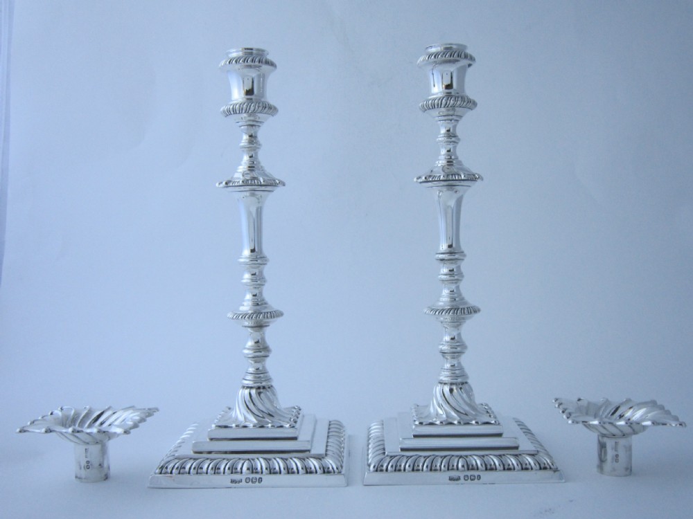 Antique Victorian Sterling Silver Candlesticks - 1897 View II