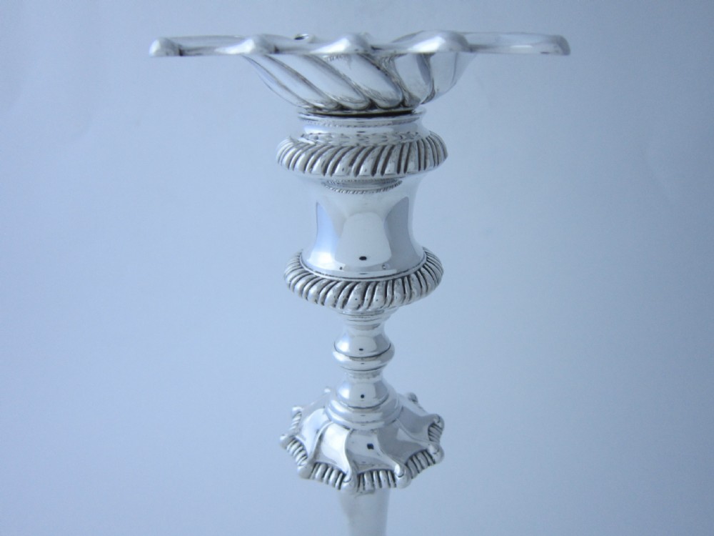 Antique Victorian Sterling Silver Candlesticks - 1897 View IV