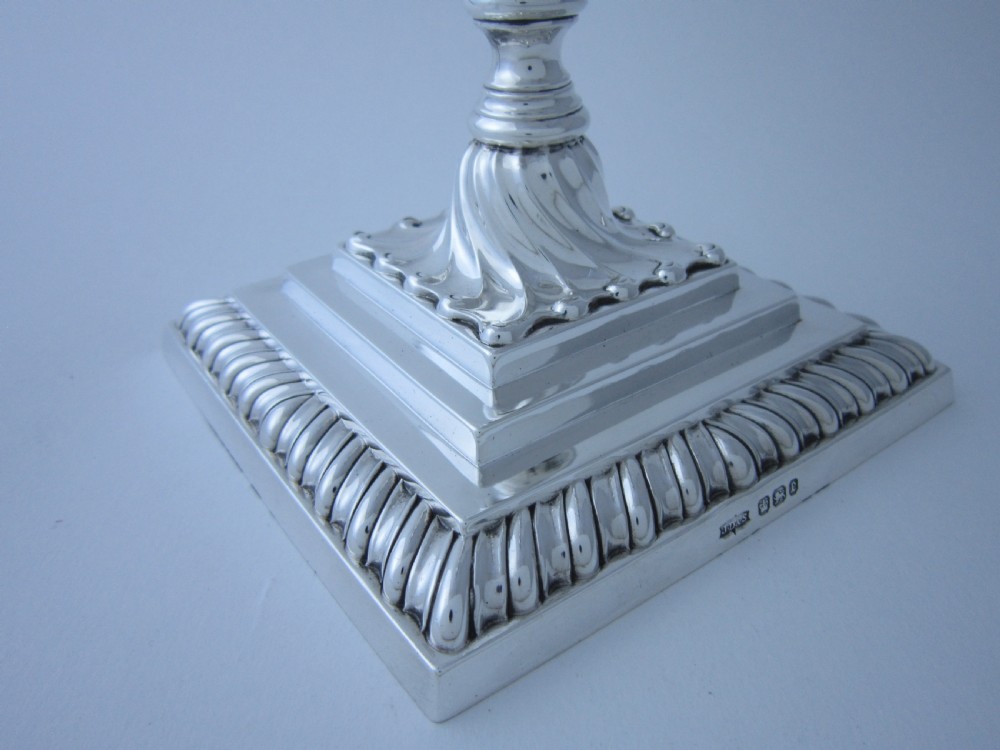 Antique Victorian Sterling Silver Candlesticks - 1897 View VII
