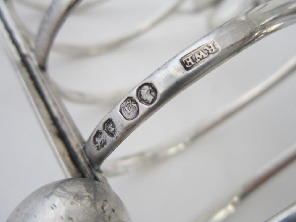 Heavy Antique Victorian Sterling Silver Toast Rack - 1842  View VII