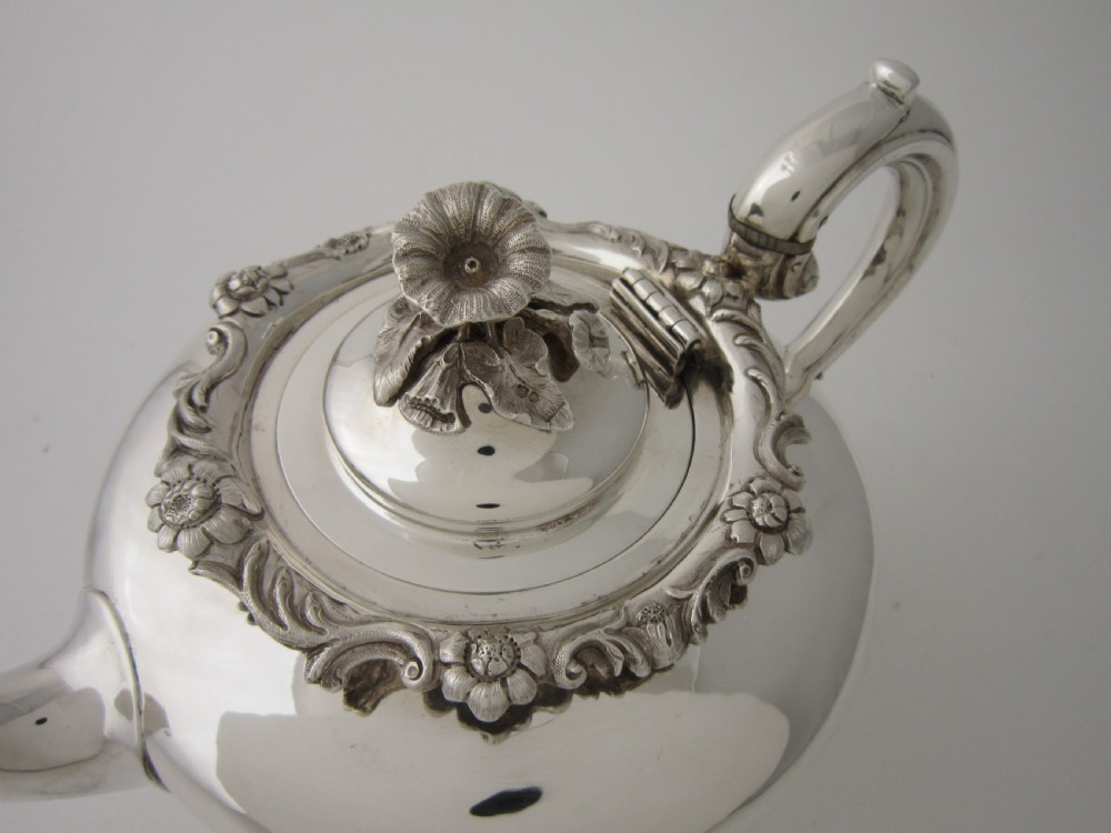 Antique William IV Sterling Silver Teapot - 1837 View II