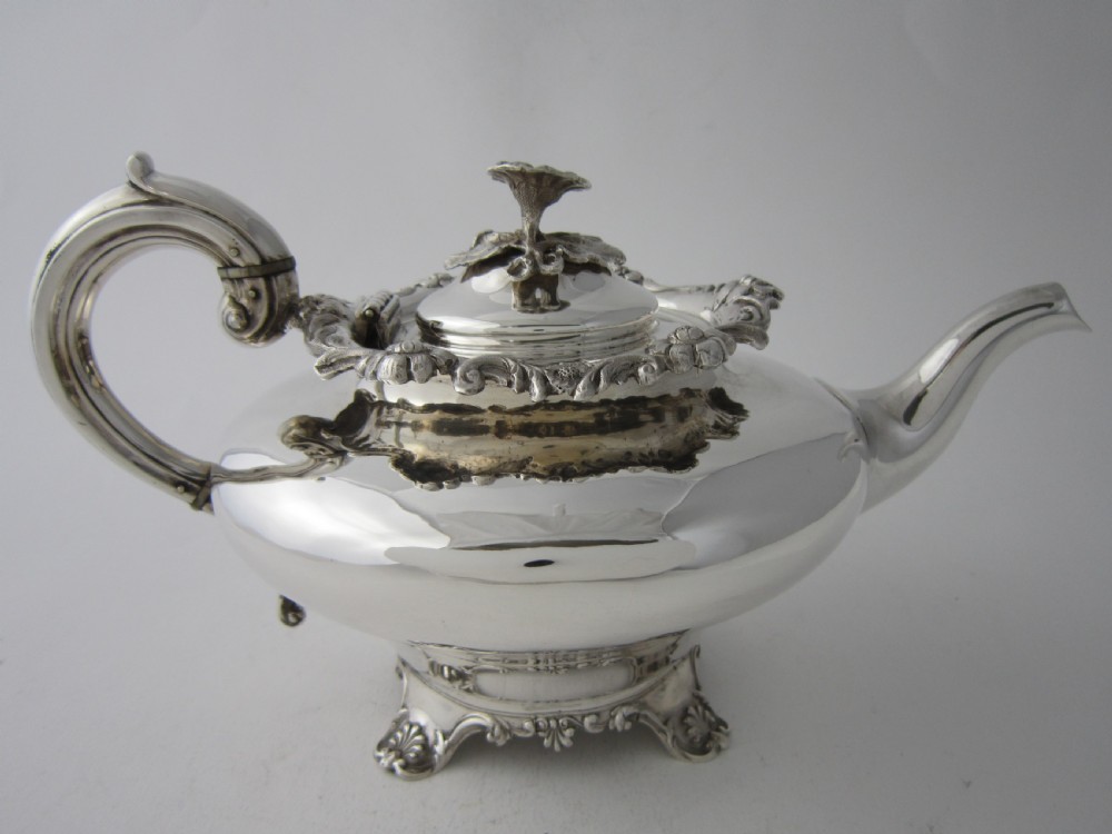 Antique William IV Sterling Silver Teapot - 1837 View IX