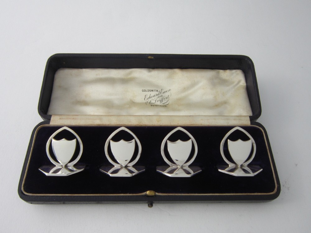 Antique Edwardian Sterling Silver Menu/Place Card Holders - 1905 