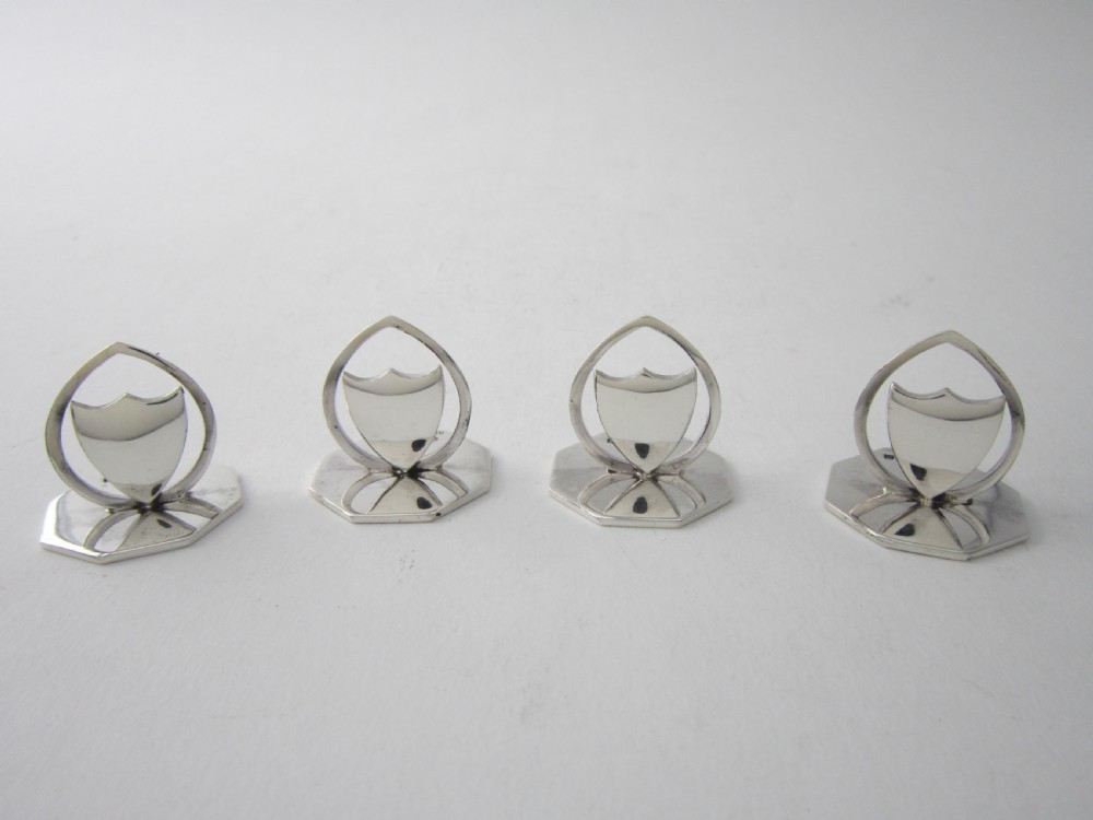Antique Edwardian Sterling Silver Menu/Place Card Holders - 1905  View III