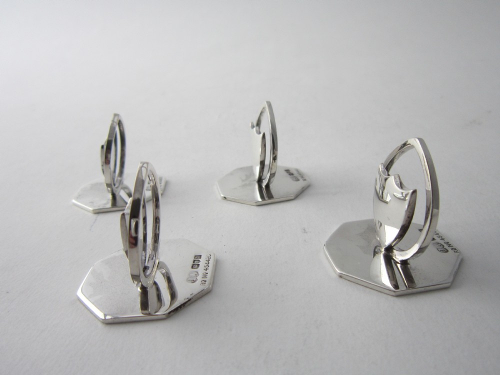 Antique Edwardian Sterling Silver Menu/Place Card Holders - 1905  View V