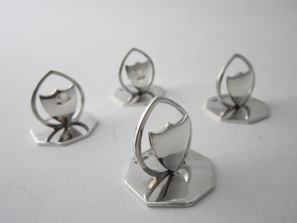 Antique Edwardian Sterling Silver Menu/Place Card Holders - 1905  View VII