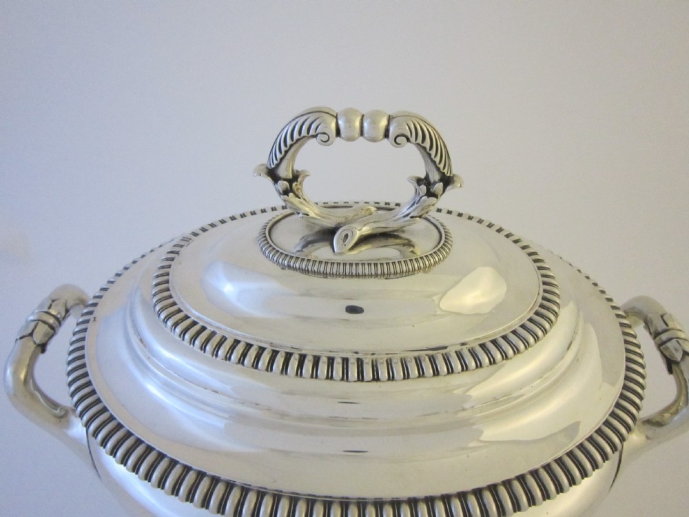 Antique Victorian Sterling Silver Soup Tureen - 1843 View II