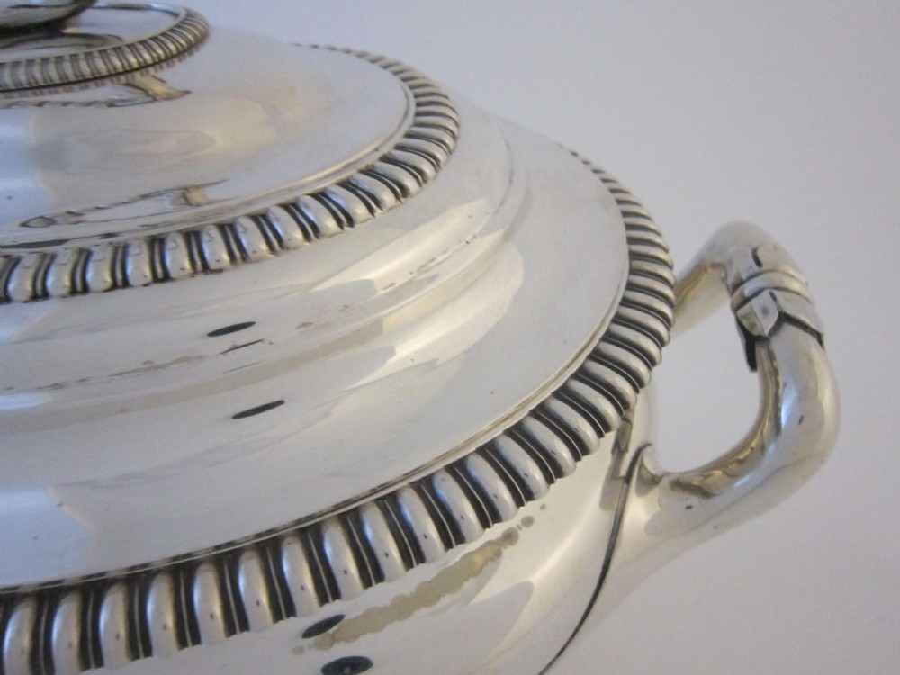 Antique Victorian Sterling Silver Soup Tureen - 1843 View III