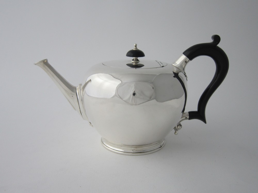 Antique George VI Sterling Silver Teapot - 1936