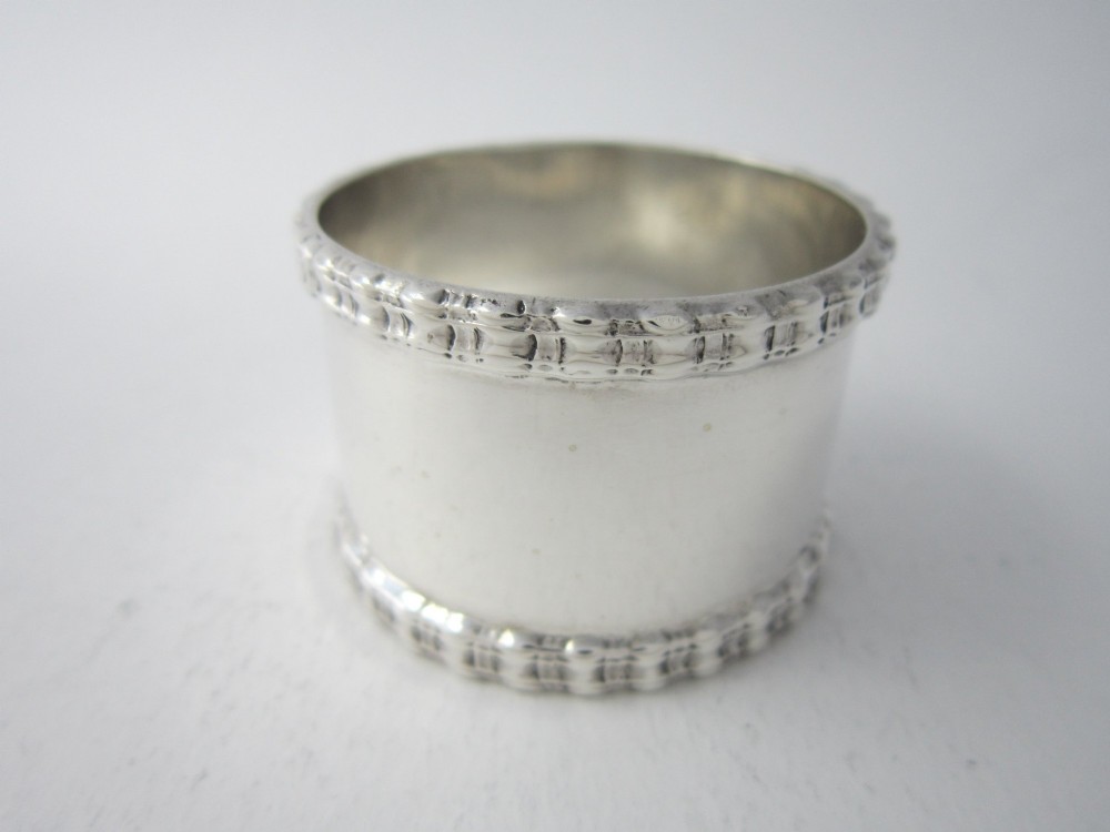 Heavy Antique Edwardian Sterling Silver Napkin Ring - 1903