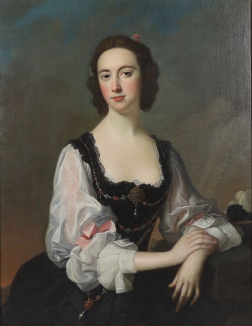 fig 1. 18th century portrait painting of Miss Furneaux-Pelham by Thomas Hudson