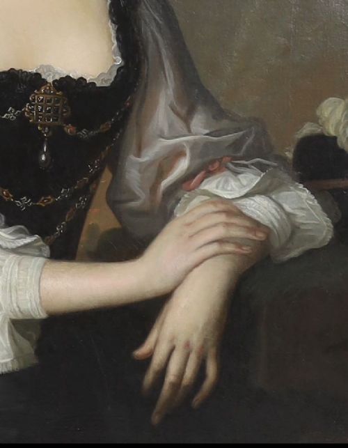 fig 3. 18th century portrait painting of Miss Furneaux-Pelham by Thomas Hudson
