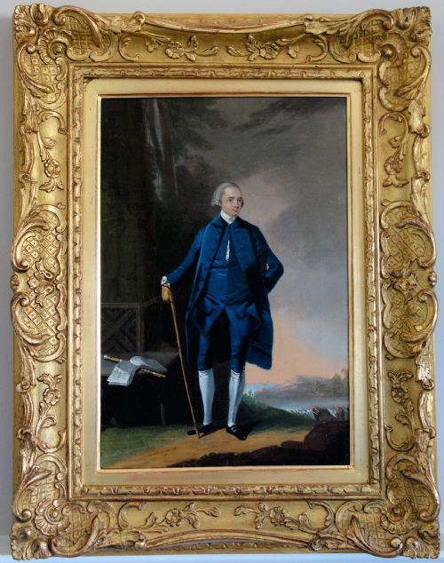 18TH CENTURY PORTRAIT OIL PAINTING OF THE FLAUTIST JOHANN QUANTZ ATTRIBUTED TO EDWARD ALCOCK